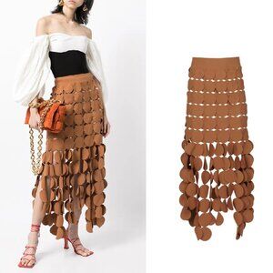 A.W.A.K.E Mode Multi Circle Layered Disc Maxi Skirt 36 4